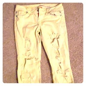 Yellow Distressed Jeans